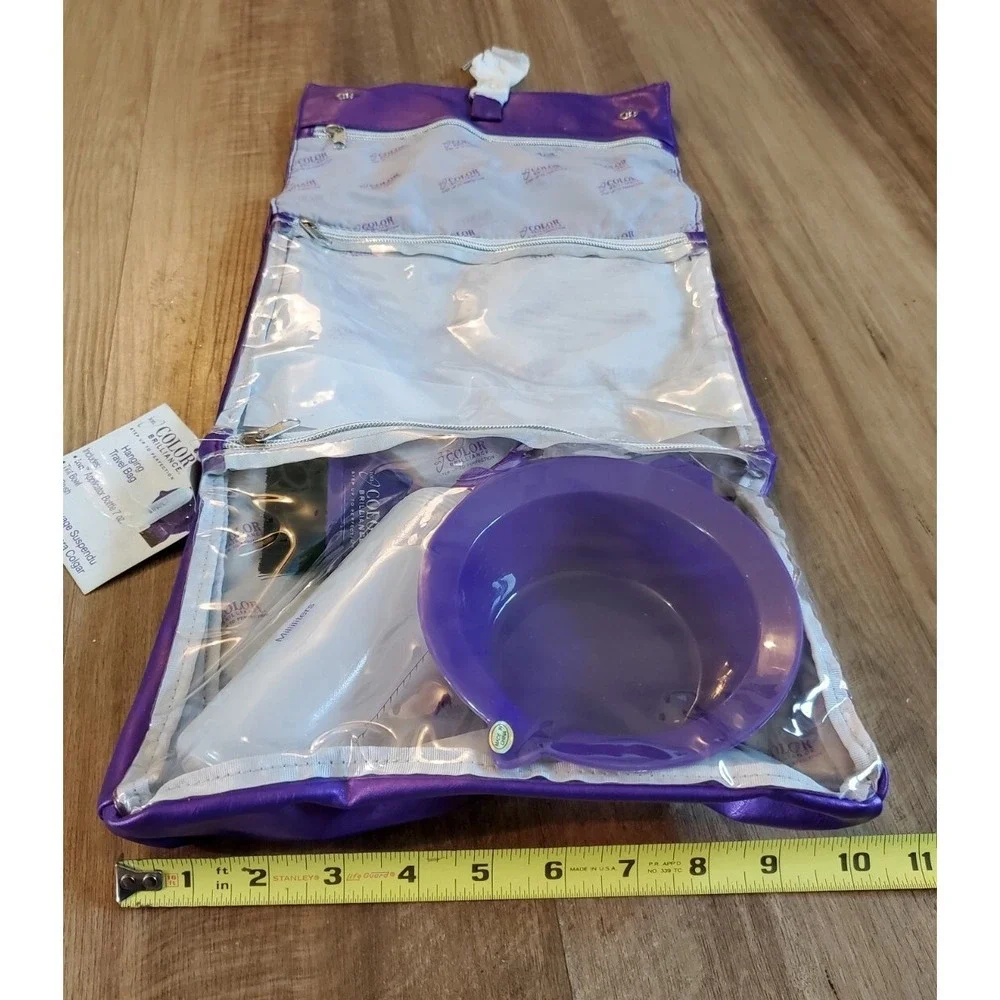 ION Hanging Travel Bag Applicator Bottle Tint Bowl‎ Brush Toiletries Makeup